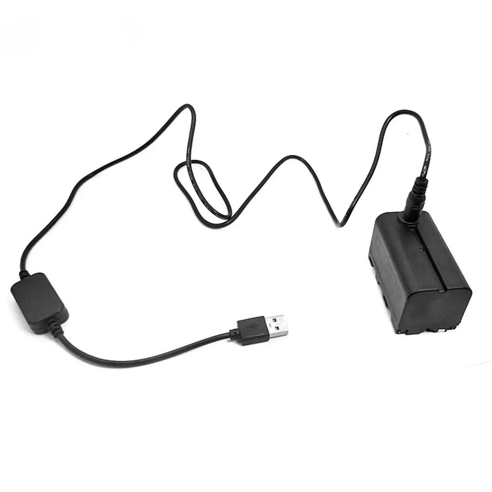 DC 5V USB Drive Power Cable+ NP-F750 NP-F550 NP-F970 Battery DC Coupler for Nanguan YongNuo Godox Photography LED Light Lamp