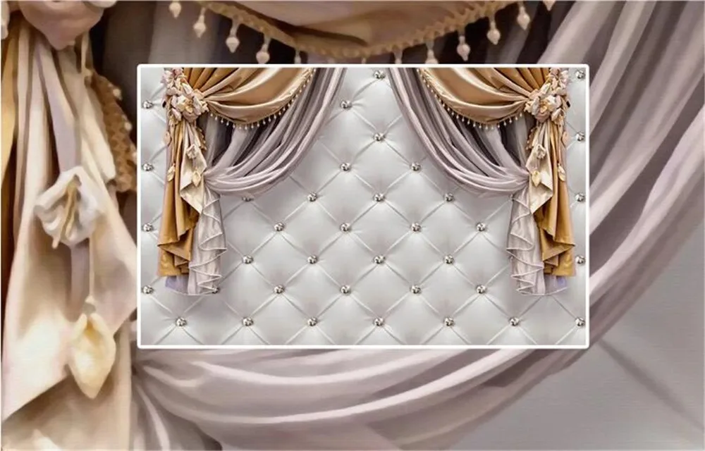 Большие настенные 3D-обои Milofi трехмерная занавеска в Европейском стиле