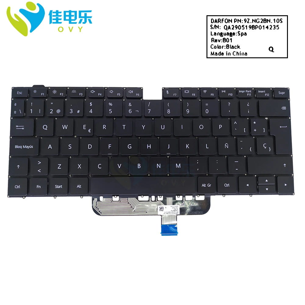 

Spanish Backlit keyboard for Huawei MagicBook 15 Boh WAQ9HNR WAQ9HNRP Boh-WAQ9HNL WAP9HNR WAH9HN WAE9HN Boh-WAH9HNP SP keyboards