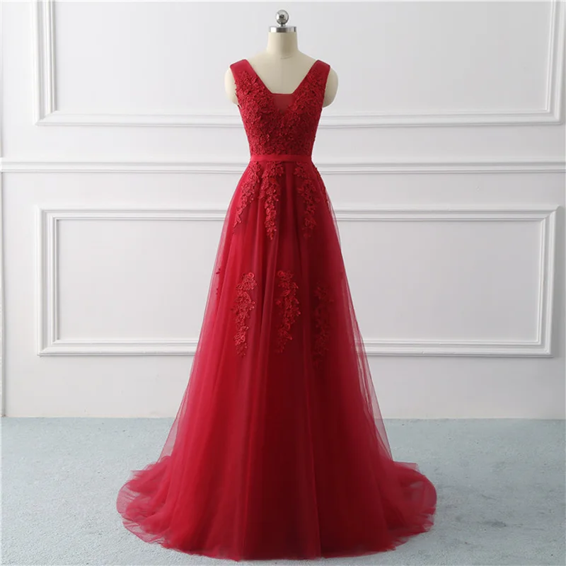 Robe De Soiree, сексуальное длинное вечернее платье с v-образным вырезом на спине, с аппликацией, высокое качество, без рукавов, вечерние платья для выпускного вечера, доступно много цветов