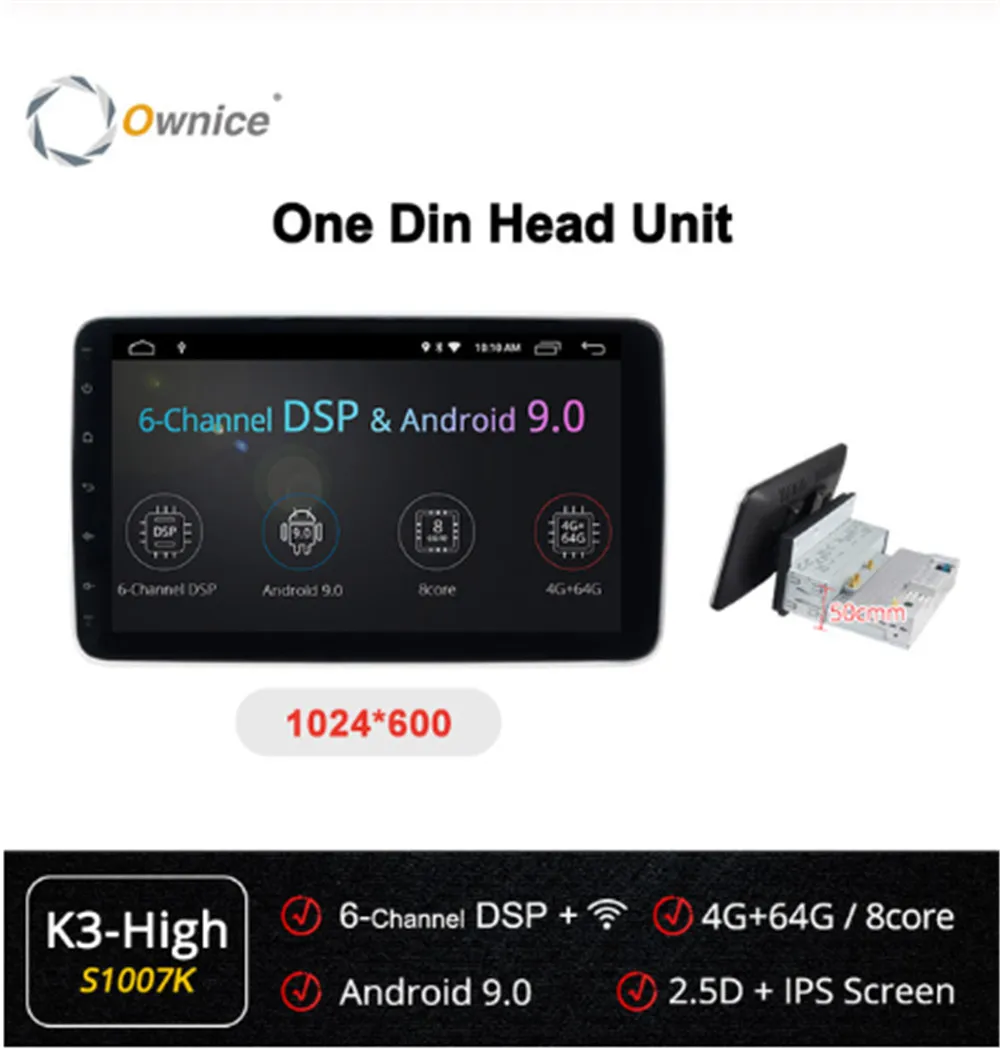 Ownice 1 din DSP 360 панорама Android 9 0 Восьмиядерный 4G LTE SPDIF Универсальный K3 автомобильный