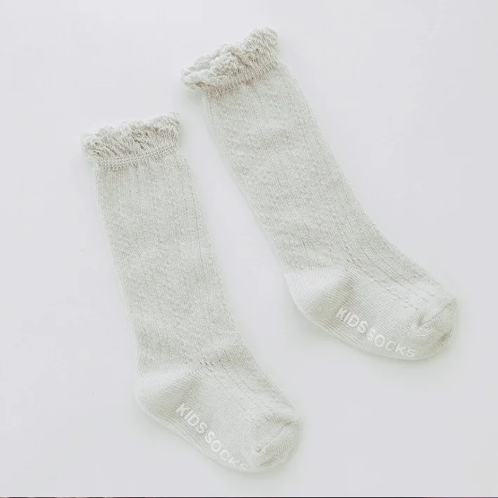 Весенние милые мягкие однотонные носки для маленьких девочек Летние