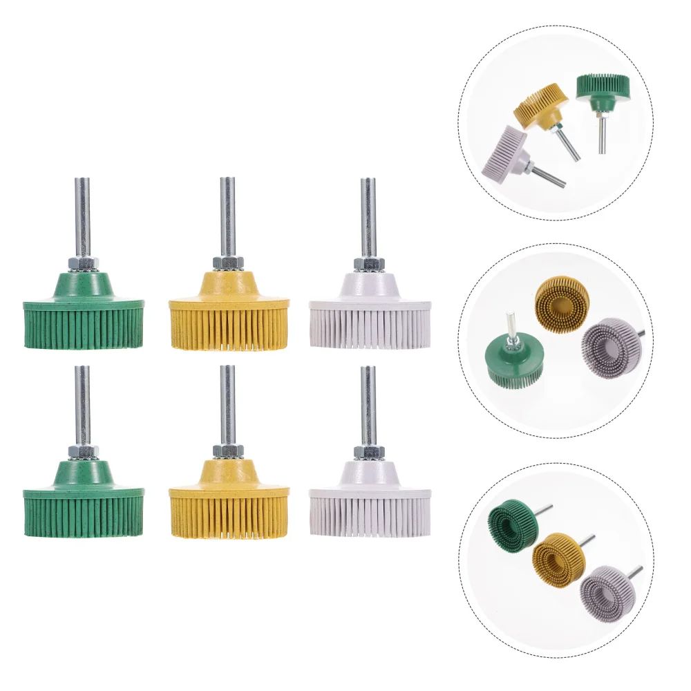 

6 PCS Rubber Abrasive Brush Abrasive Coating Removal Disc Deburr Polishing Wheel