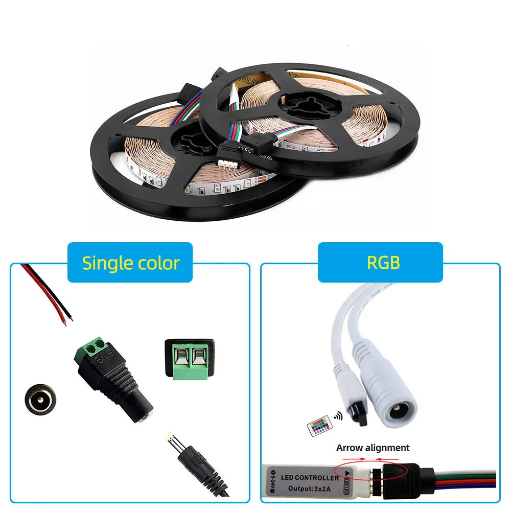RGB Светодиодная лента 5 м 300 светодиодный s светодиодная лента световой полосы 12 В 2A Fiexble свет рождественский Настольный Декор лампа для ТВ фоновое освещение