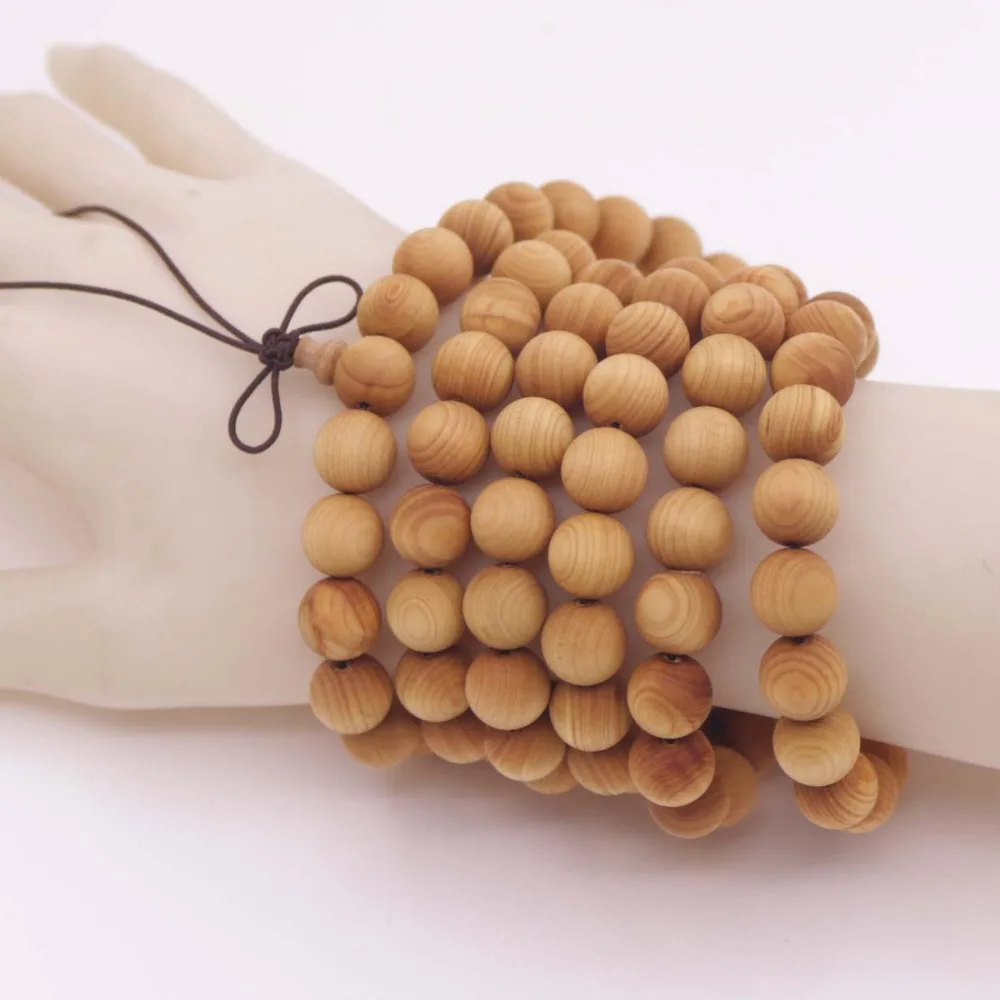 Круглый браслет из натурального дерева буддизма молитва 108 бусин 6 мм 8 10