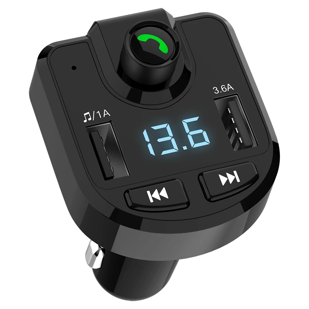 

Dual USB2.1A 1A Fast Charging Voltage Detection TF Card / U Disk Playback Hands-Free Calling Fm Transmitter Noise Cancellation