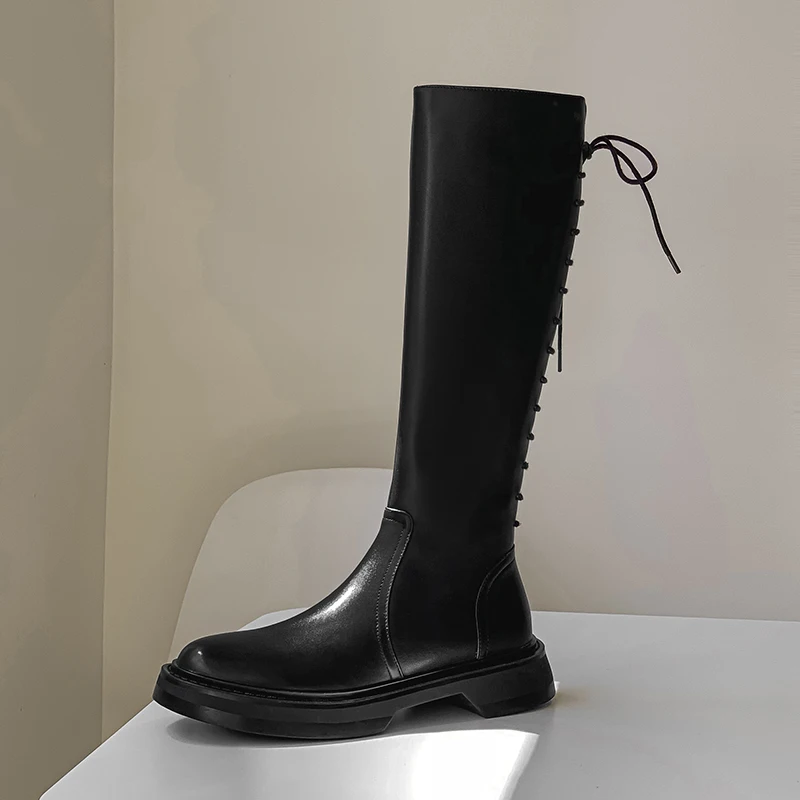 

New winter style Knee-high boots Genuine leather Women boots warm The knight Fashion boots Women shoes