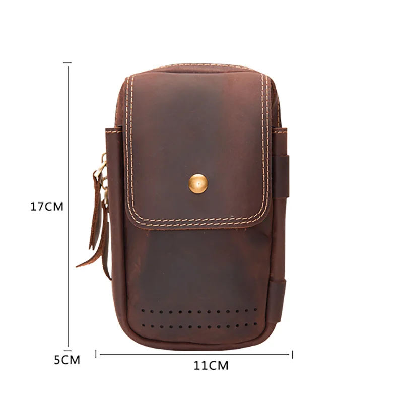 

AETOO Leather men's purse, multi-functional hand-made leather mobile phone bag, vertical crazy horse leather small hanging bag