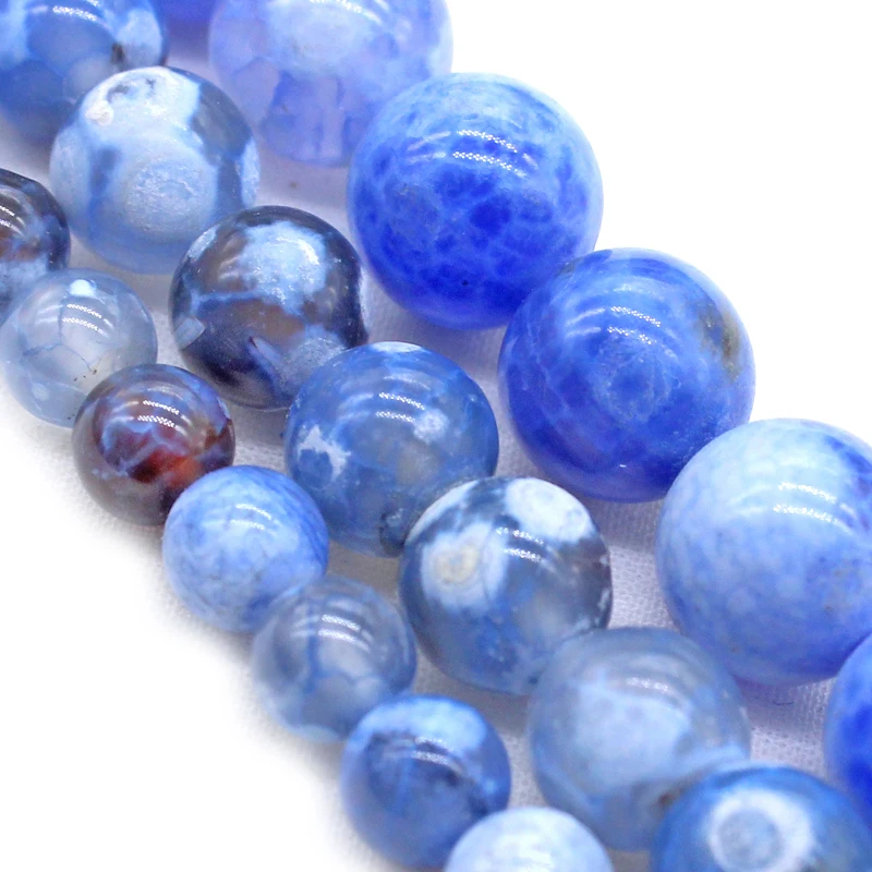 Оптом натуральный камень халцедон гладкий синий агат свободные круглые бусины браслет ожерелье леди 6 8 10 мм выберите размер для ювелирных изделий.
