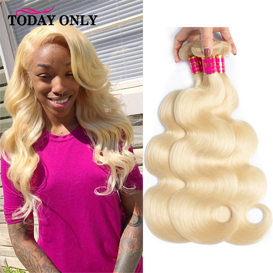 613 пряди перуанских волос волнистые человеческие волосы блонд 1/3/4 шт. для