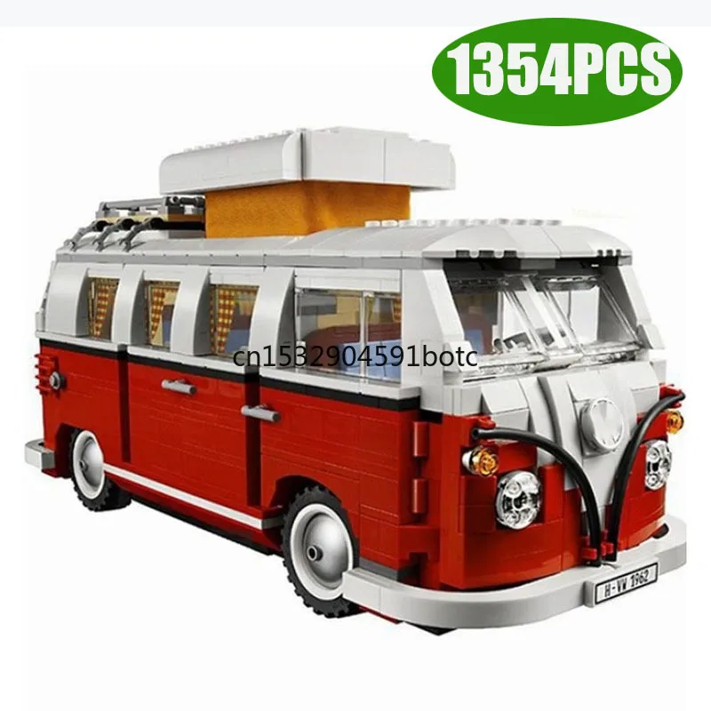 

Высокотехнологичная серия 10220, 1354 шт., технологическая серия, Volkswagen T1, совместимый с жилыми автомобилями, моделирующие строительные блоки, и...
