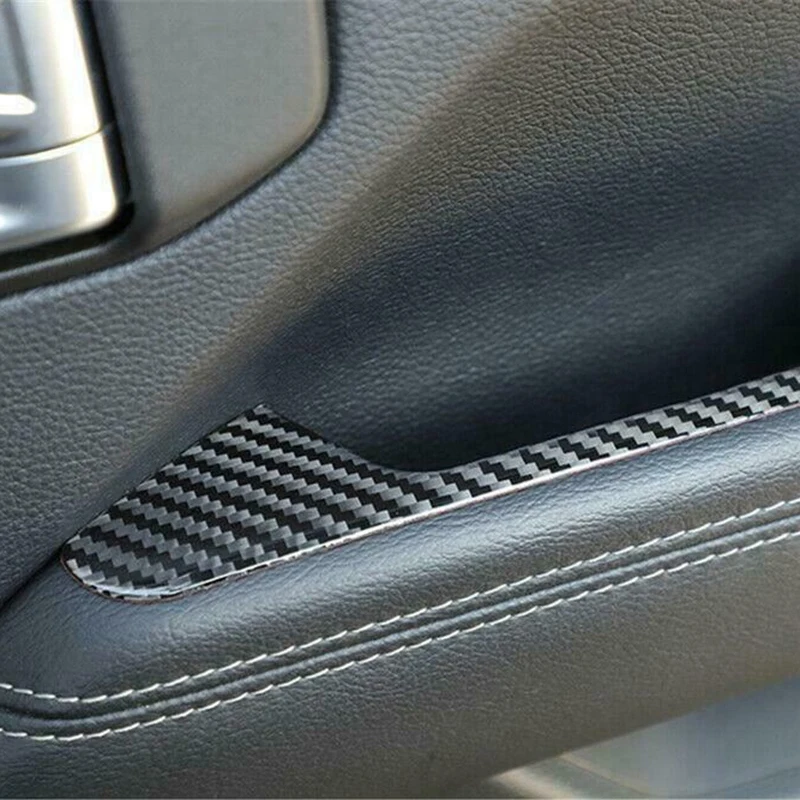 

For Jeep Wrangler JL 2018 2020 Inner Door Armrest Decorative Cover Sticker Decorative Strip Carbon Fiber Auto Parts
