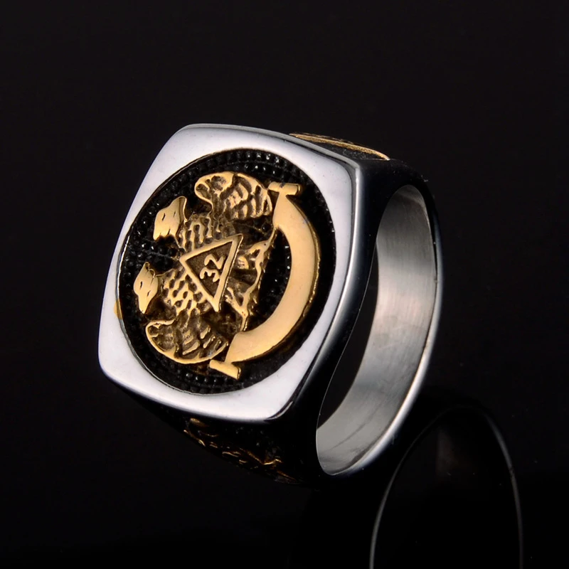 

Vintage Men's Double Eagle Ring Fashion Personality Vintage Stainless Steel Jewelry Biker Accessories Boyfriend Gift