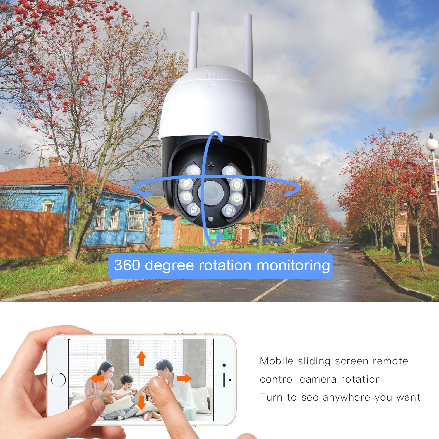 PTZ домашняя IP камера беспроводная AI человека обнаружения P2P Cctv видеонаблюдения