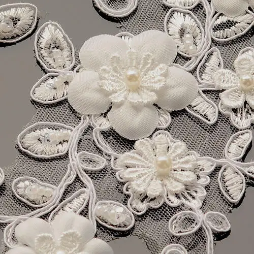 10 шт. украшенное цветами и бусинами с декоративным кружевом Водорастворимая