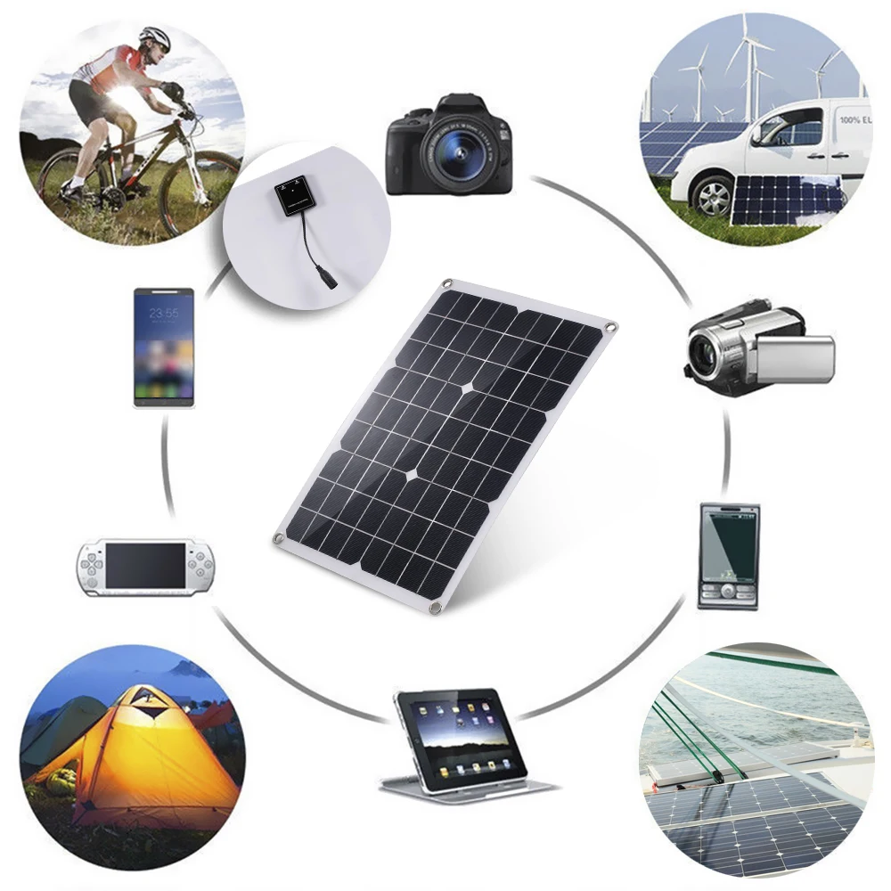 Набор солнечных панелей 20 Вт Солнечный usb-хаб модуль зарядки DC солнечное наружное