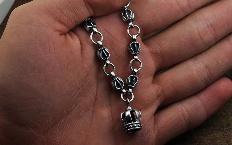 Браслет с шармами в виде короны для мужчин и женщин винтажный браслет из тайского