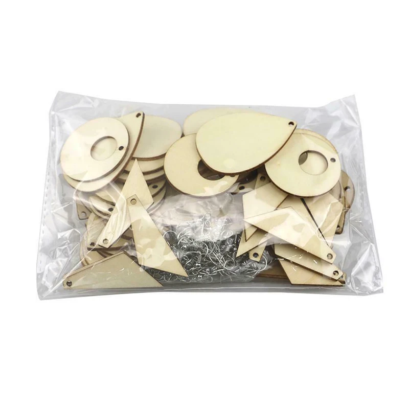 60 шт. висячие серьги деревянные подвеска с металлическим крючком кольца сделай