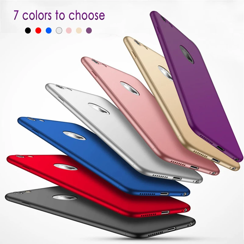 

360 Full Cover Phone Case For iPhone X 8 6 6s 7 Plus 11 Pro Max PC Protective Cover For iPhone 7 5 5s XS MAX XR Case With Glass