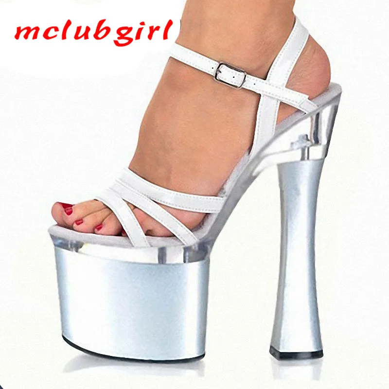 

Mclubgirl 18CM Super High Heels Platfrom Sandsls Women Summer Ladies Sandals Platform Waterproof Nightclub Women's Shoes LYP