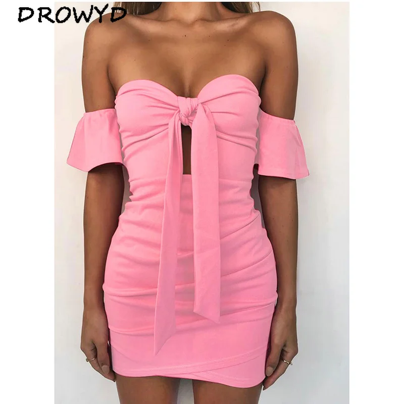 Женское мини-платье с лямкой на шее повседневное облегающее белое платье высокой