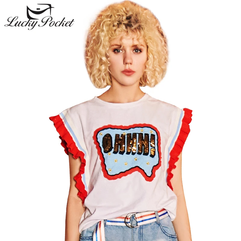 Женская хлопковая Футболка с вышивкой элегантная повседневная облегающая