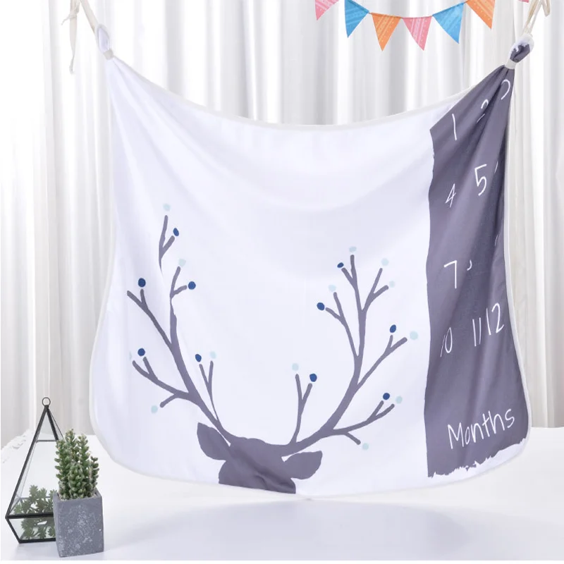 Детское одеяло с цветочным принтом и животными для фотосессии новорожденных