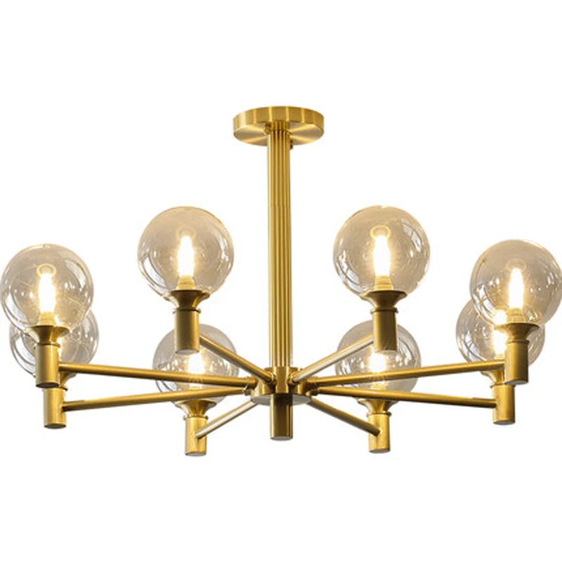 

Nordic living room chandelier bedroom dining room lamp postmodern minimalist magic bean villa full copper chandelier