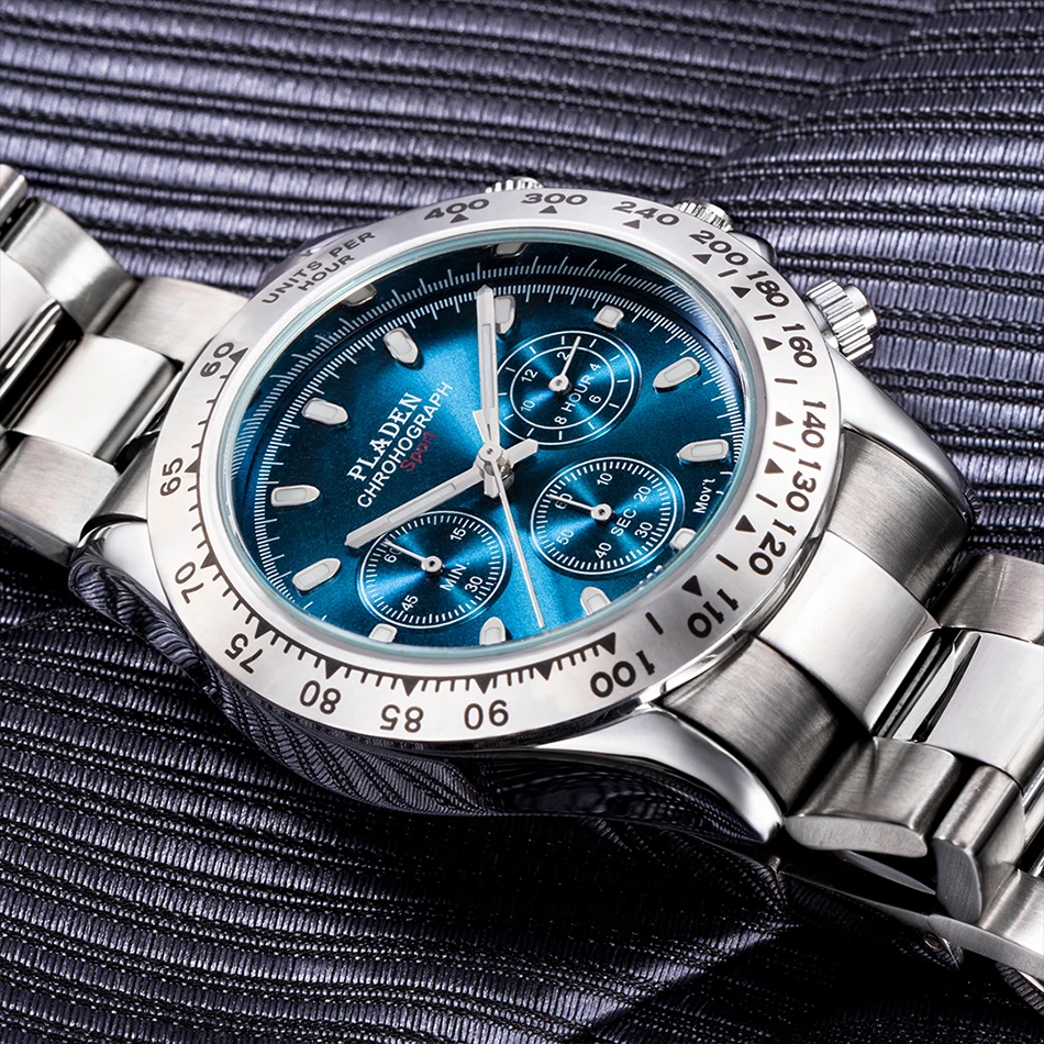 PLADEN New Watch For Men Luxury Stainless Steel Chronograph Sport Wristwatch Business Luminous Dive male Clock Dropshipping 2022 | Наручные