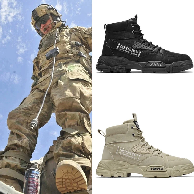 

Ботинки Martin мужские осенние дышащие высокие боевые ботинки с высоким берцем для спецназа пустынные военные тренировочные кожаные ботинки ...