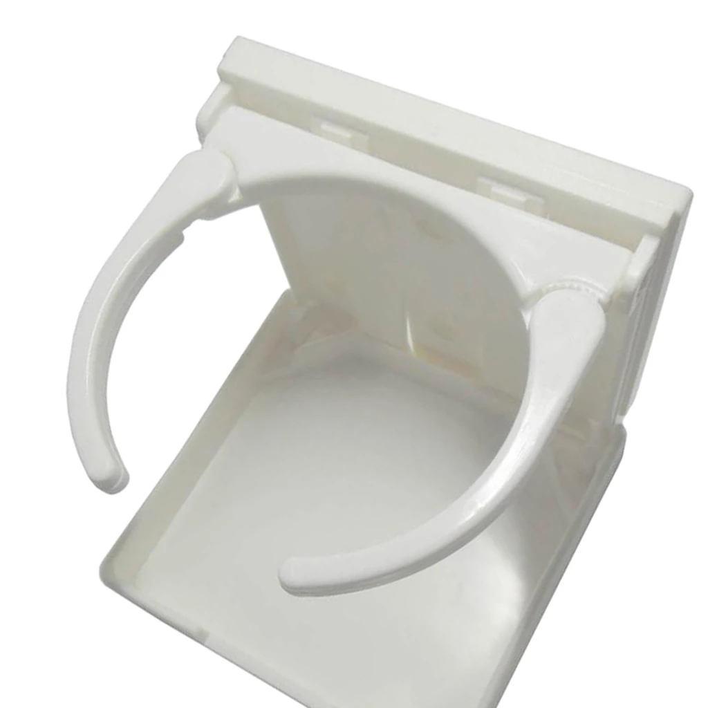 

Adjustable Fold-Up Drink Holder For Boat Car Marine Rv (White)