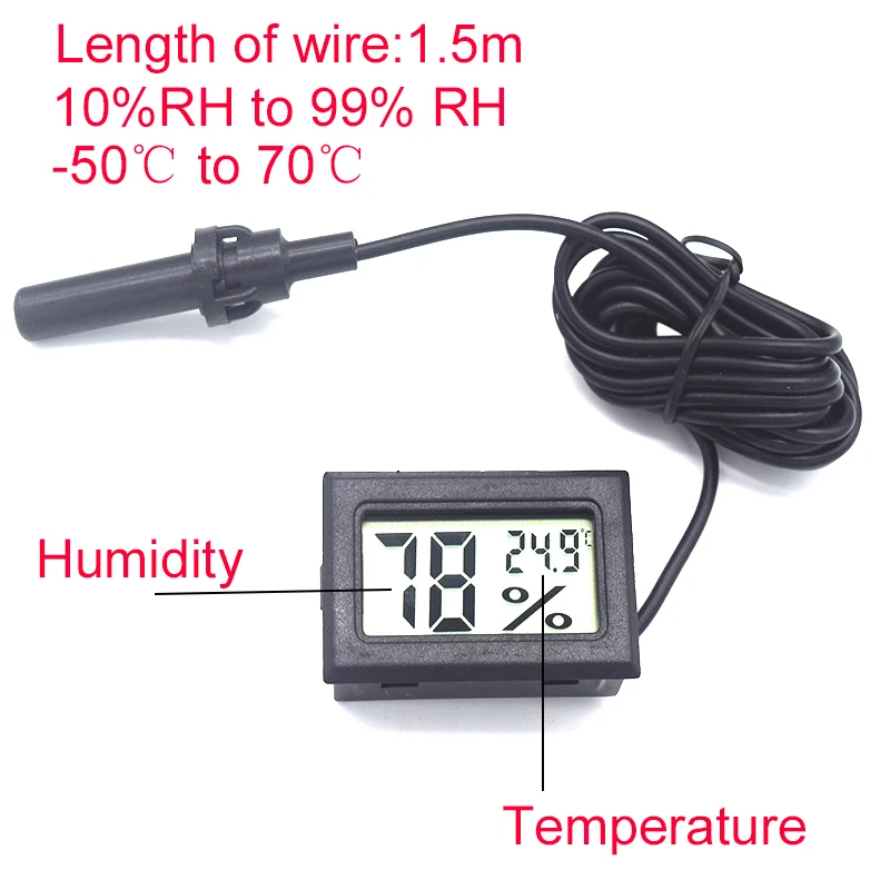 

High Accurately Digital Thermometer Hygrometer Meter For Reptile Turtle Terrarium Aquarium Tank Accessories Temperature Humidity