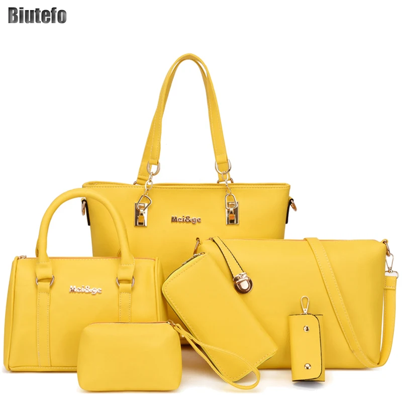 

5 шт., женские сумки через плечо из ПУ кожи