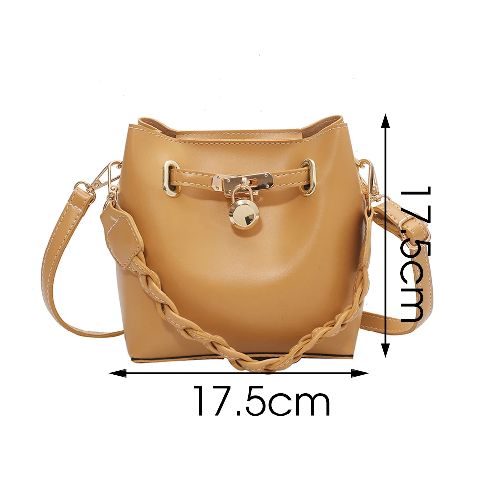 

Solid Color Crossbody Bag For Women Shoulder Bag Brand Designer Female Bags Luxury PU Leather Bag Bucket Bag Handbag 2021