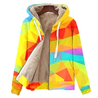 diamond pattern mens jacket oversized fleece thermal winter zip hoodies harajuku velvet cardigan fall knitted coat streetwear