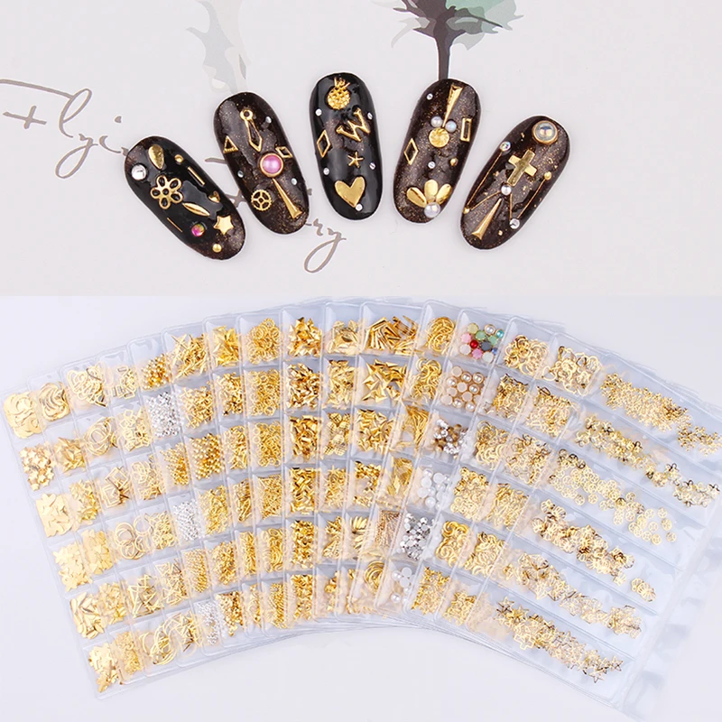 

1 упаковка цвета: золотистый, серебристый металл лак для ногтей сплава шпильки корона луна сердце-shape форме, благодаря чему создается ощущен...