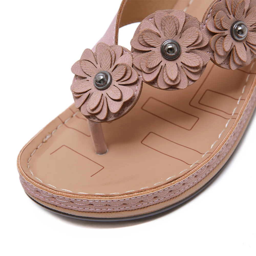 

2021new Casual Beach Women's Sandals Middle Heel Shoes Indoor Slippers Wedges Outdoor Sandals Flip-flops And Mother Sandals