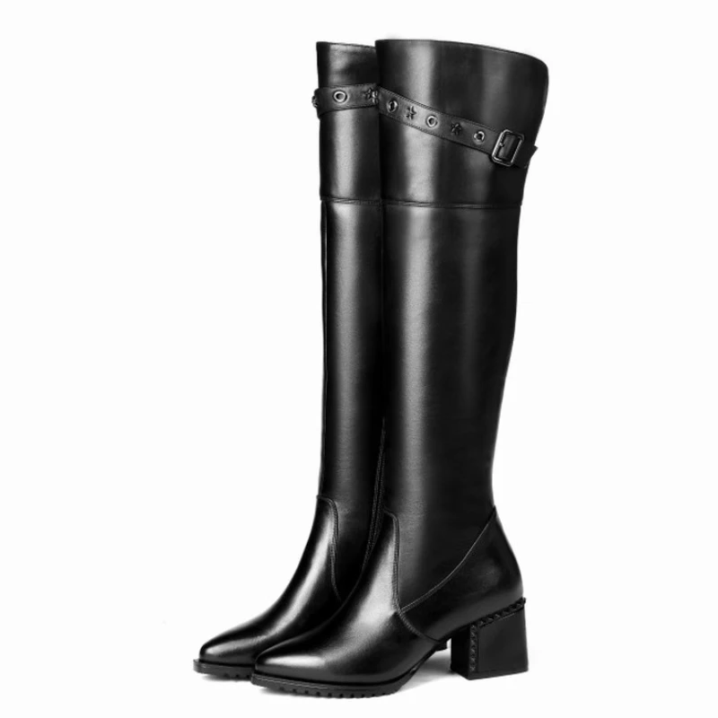 

Over Knee Boots Women's New Design Warm Winter Shoes Women's Fashion High Heels Big Long Legs High Tube Boots Long Women's Shoes