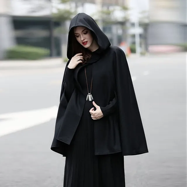 Halloween Medieval Renaissance Cosplay Costumes for Women Vintage Hooded Short Cloak Adult Witch Loose Plus Size Jacket |