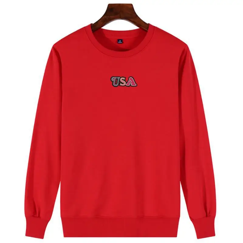 Мужская однотонная кофта с длинным рукавом Повседневная хлопковая большого