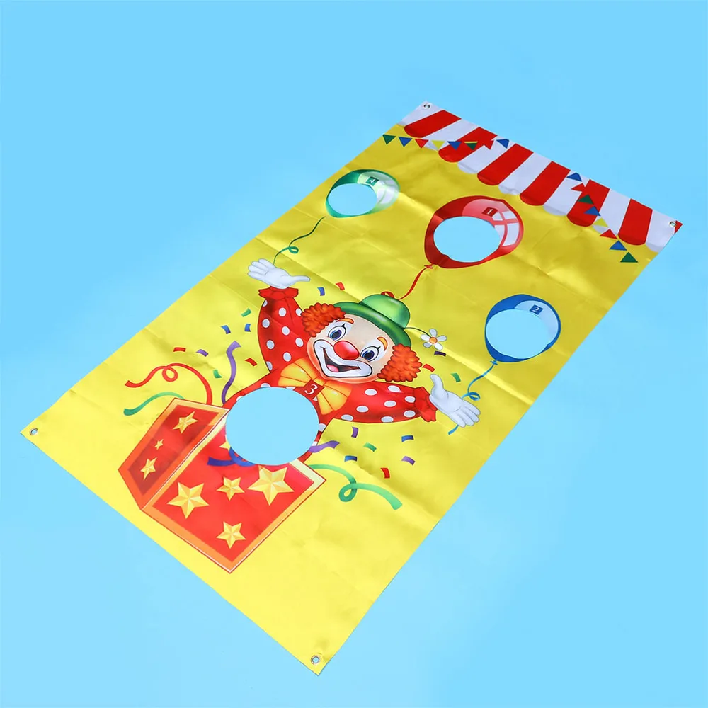 

1 Set Circus Clown Toss Game Flag Funny Sandbag Flag Outdoor Kids Plaything