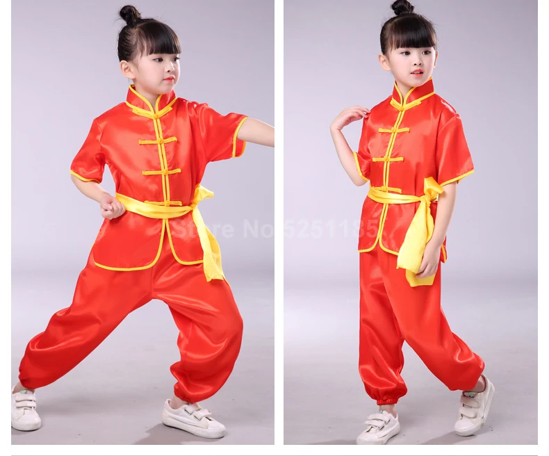 Детские единоборства, традиционный китайский Hanfu ушу кунг-фу форма, спортивный костюм Тай Чи топы, штаны Костюмы комплект Косплэй костюм
