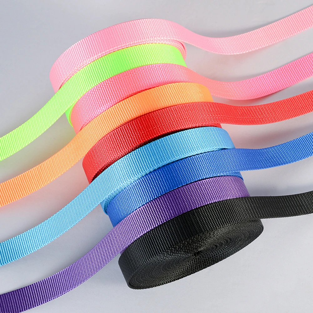 50 Meters 1CM Width Colorful 1.5MM Thickness Woven Polyester Imitation Nylon Webbing Straps Belt Pet Chest Strap Accessories | Дом и сад