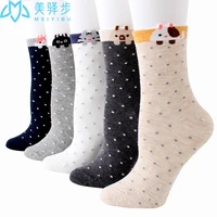 12 pairs per set new stereo ears cartoon cat socks womens sweat absorbent socks wholesale womens socks manufacturers