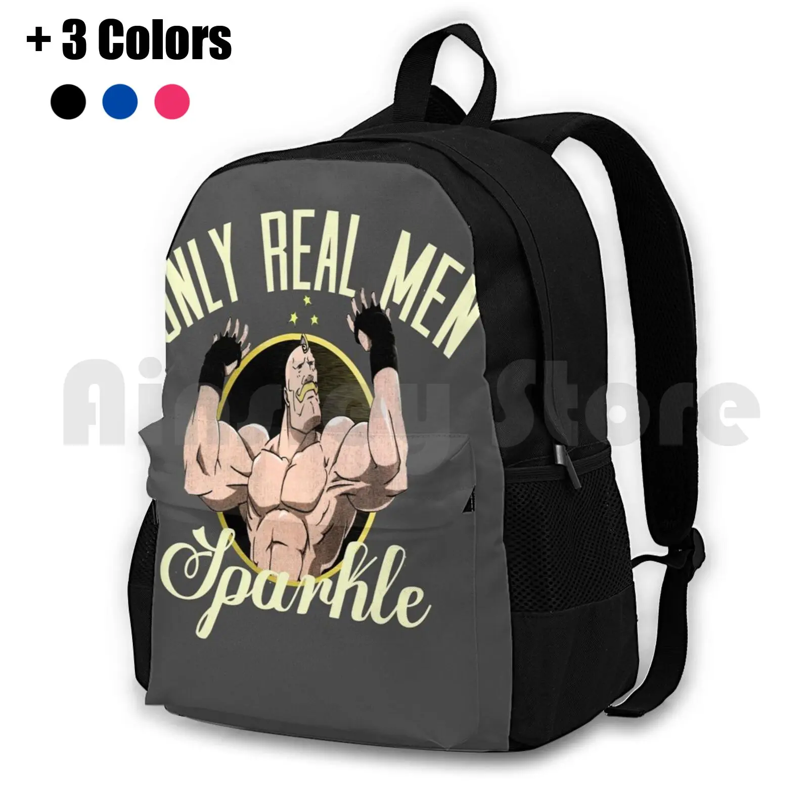 

Only Real Men Sparkle Outdoor Hiking Backpack Riding Climbing Sports Bag Fullmetal Alchemist Fullmetal Alchemist Brotherhood