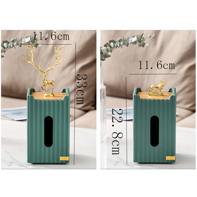

Tissue-Box Animal-Storage Jewelry-Rack Home-Decoration European-Style Golden Rectangular