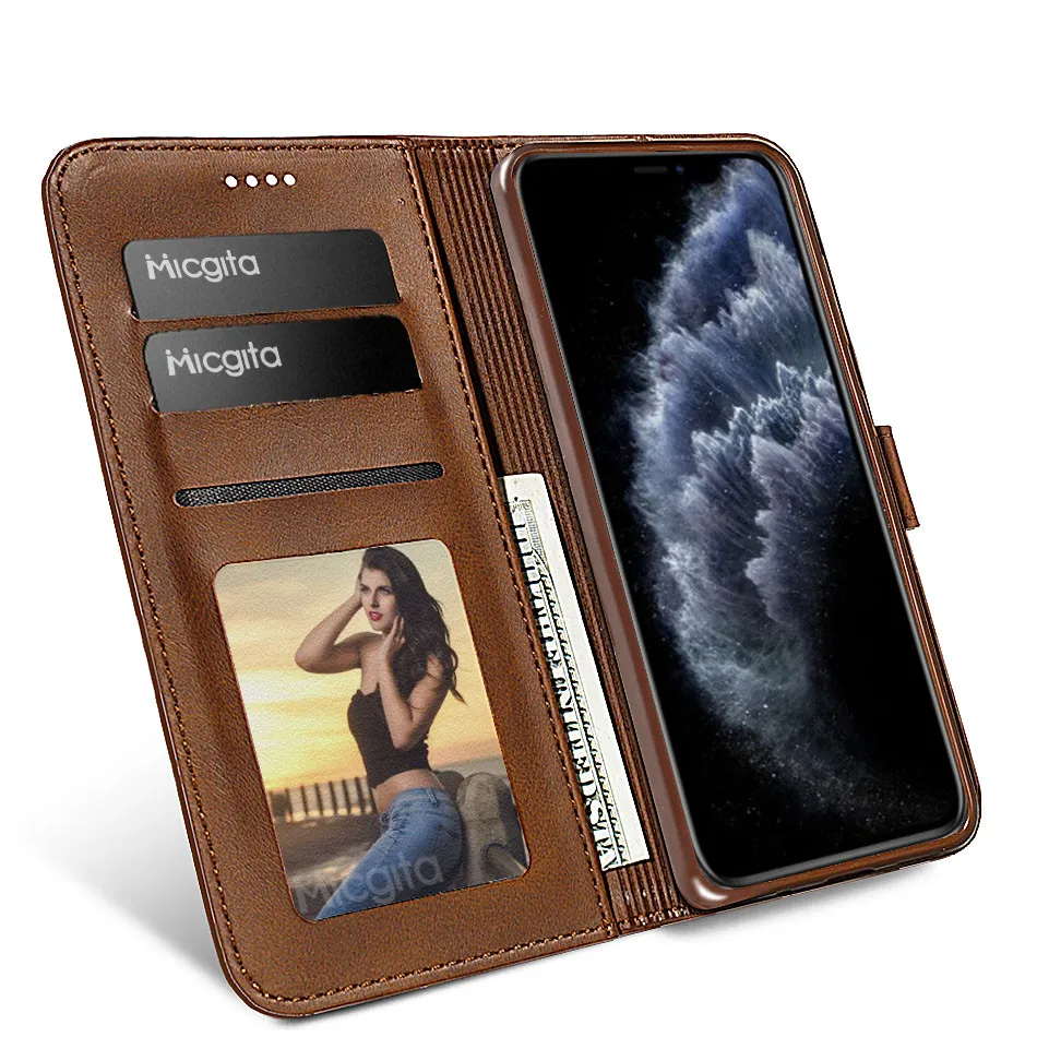 Micgita Retro Leather Case For iphone 11 Pro Xs Max Xr 8 Plus 5 SE Photo Frame Flip Wallet 7 6S 5S | Мобильные телефоны и