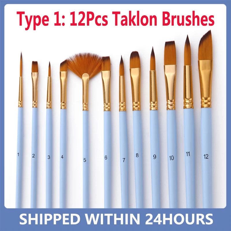 12 шт. набор кистей для рисования мелкая деталь кисти миниатюрной акриловая