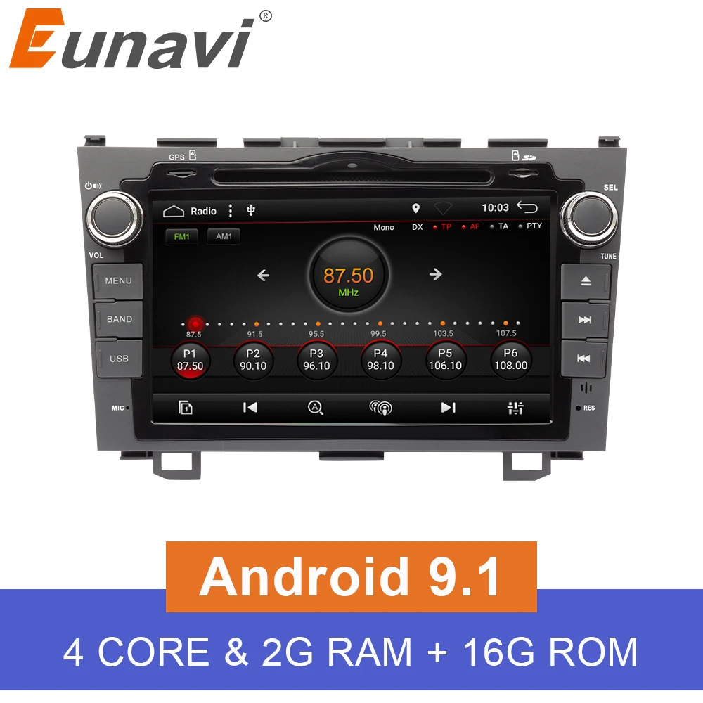 Eunavi 2G Оперативная память 2 Din Android 9 1 автомобильный DVD радиоприемник проигрыватель