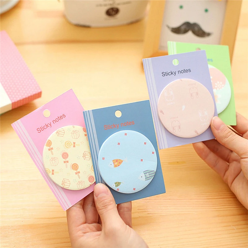 

30 Sheets Circle Shape Memo Pad N Times Sticky Notes Notepad Leave a Message Paper Stickers Stationery School Supplies Gift